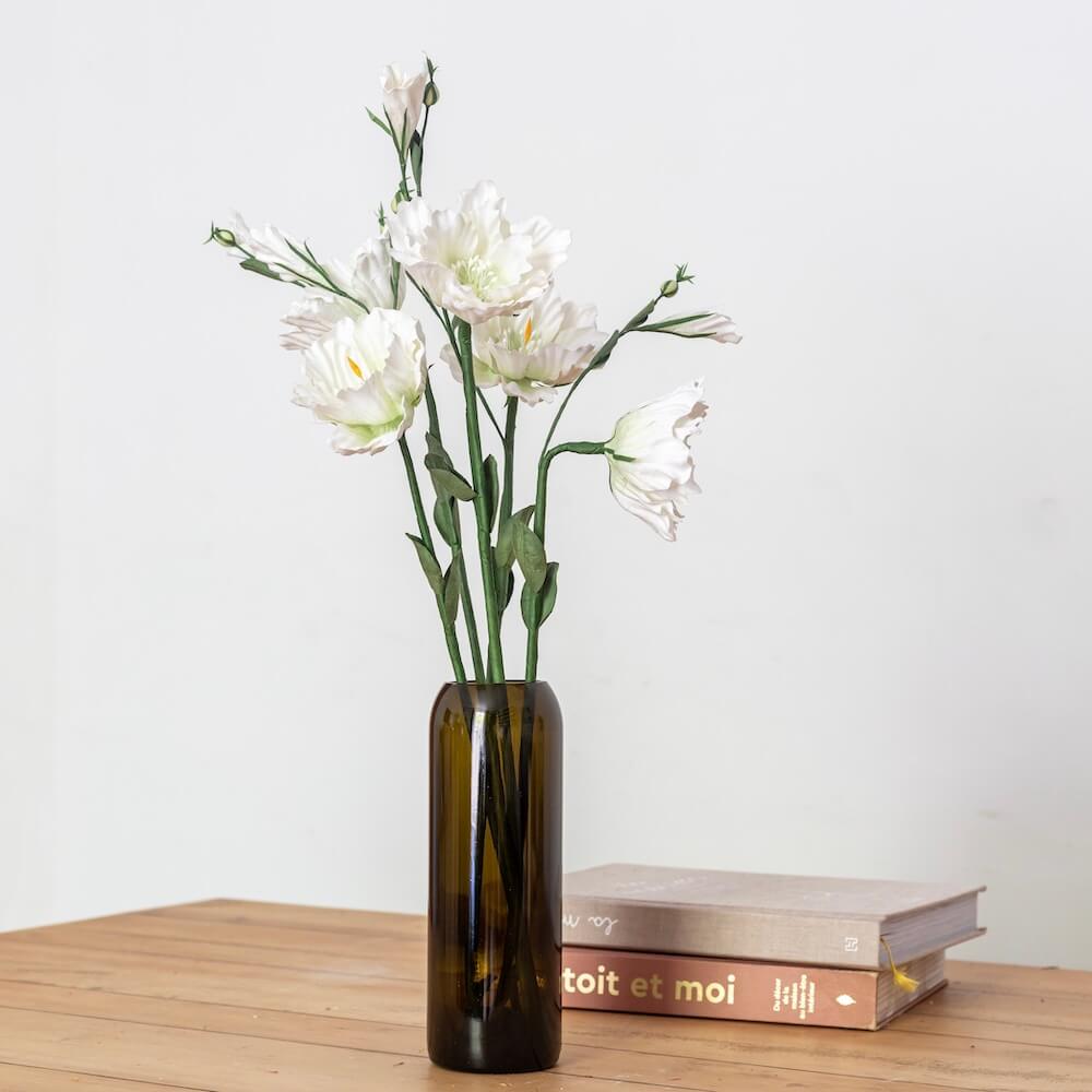 Flowrette Fleurs en papier lisianthus blanc x1 durable