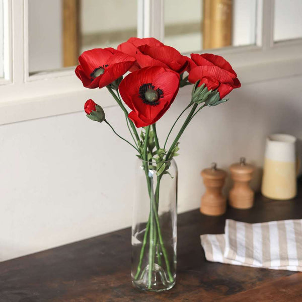 Flowrette Coquelicot bouton fleur papier rouge