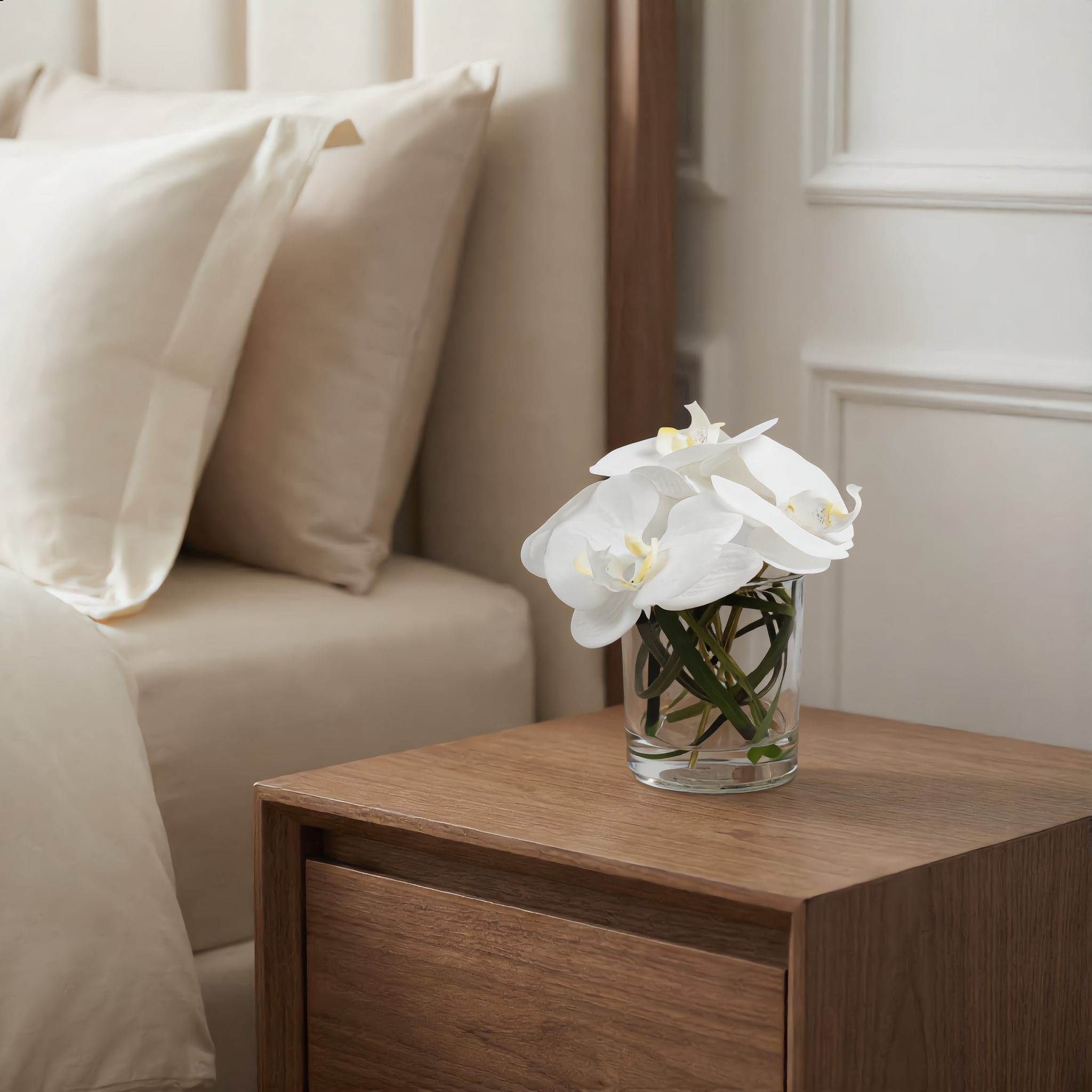 Sia Home Elie composition orchidée blanche vase 17 cm