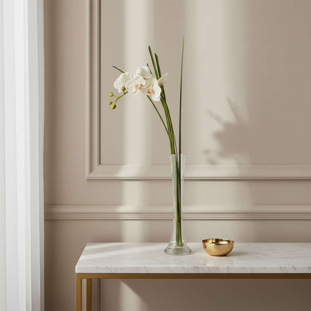 Sia Home Bouquets Artificiels Orchidée illusion eau crème 60 cm