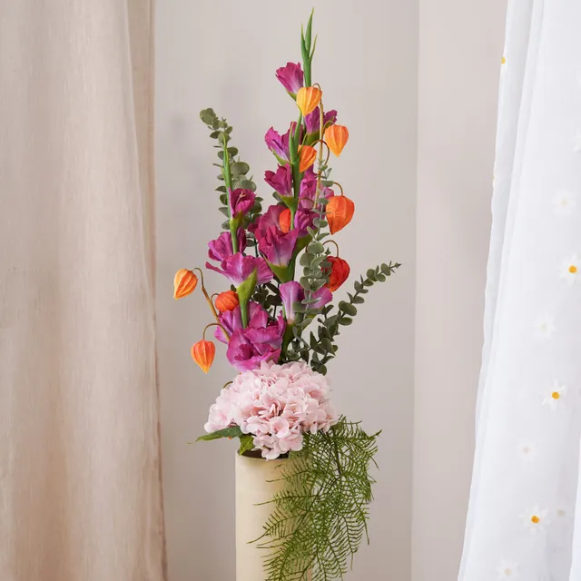 Flowrette Kandeece bouquet fleurs artificielles rose glaïeul