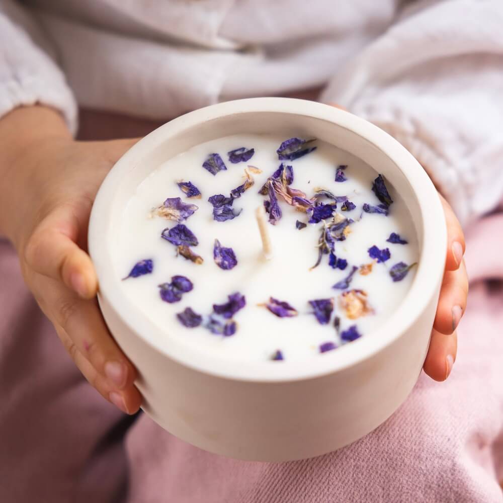 Flowrette Bougies bougie fleurie lilas cire soja
