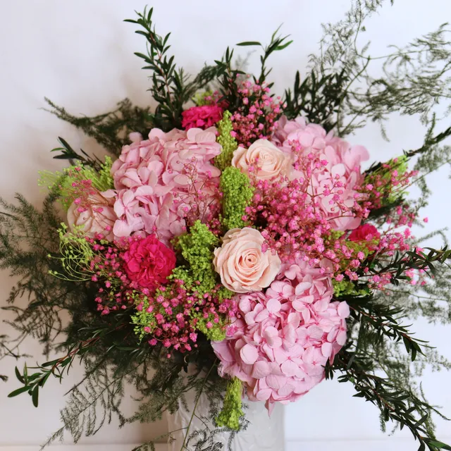 Ateliers Ouchamp Rue Larose bouquet stabilisé 40 cm rose