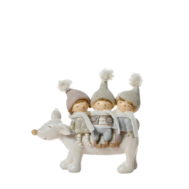 Sia Home Pastel figurine Noël renne gris 17 cm