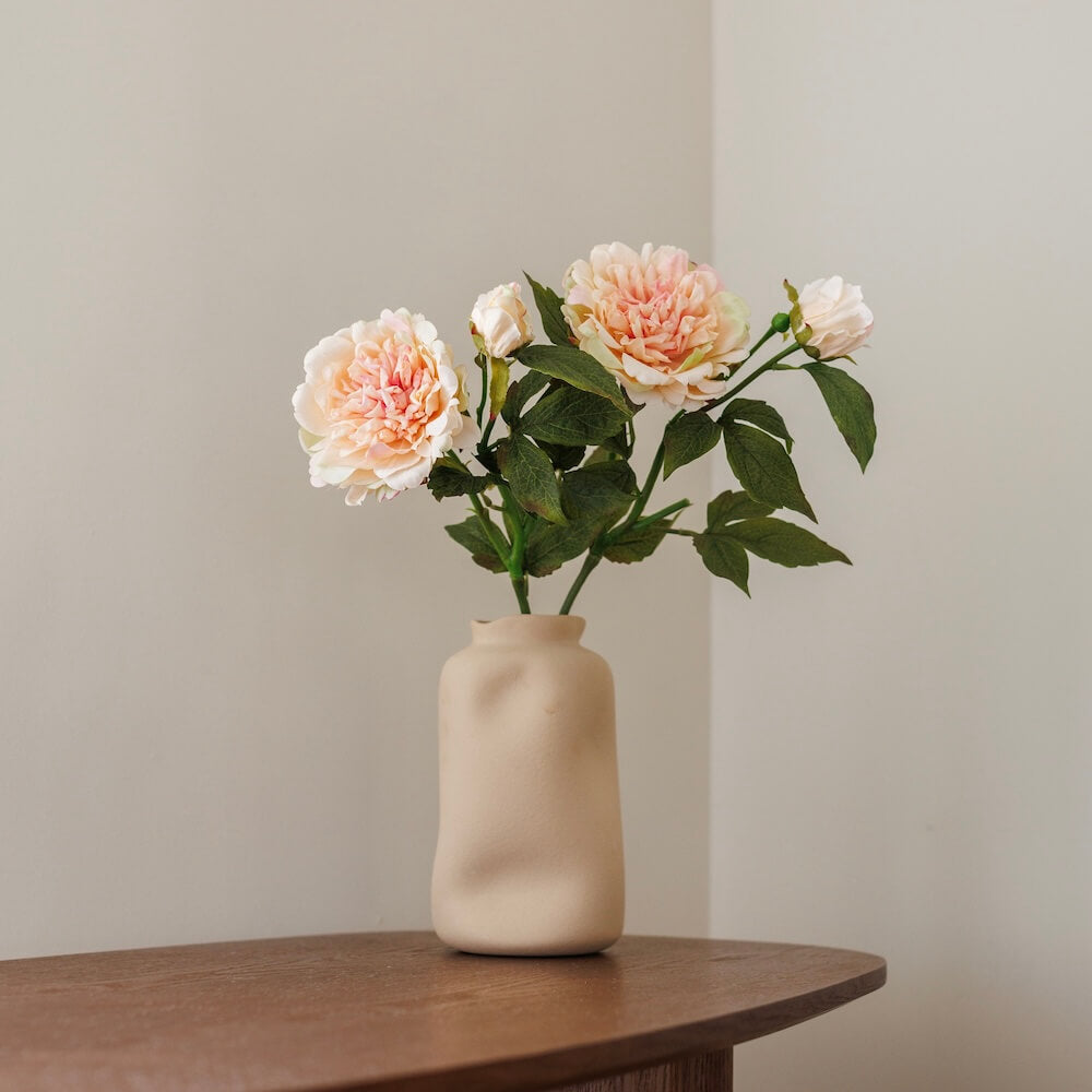 Flowrette Fleurs artificielles Pivoine pêche x1 Real Touch