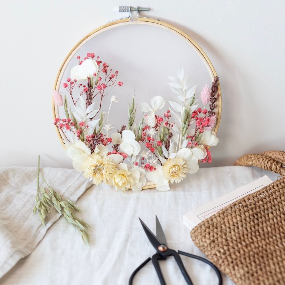 Flowrette Loisirs Créatifs Kit DIY Tambour Fleuri Séchées