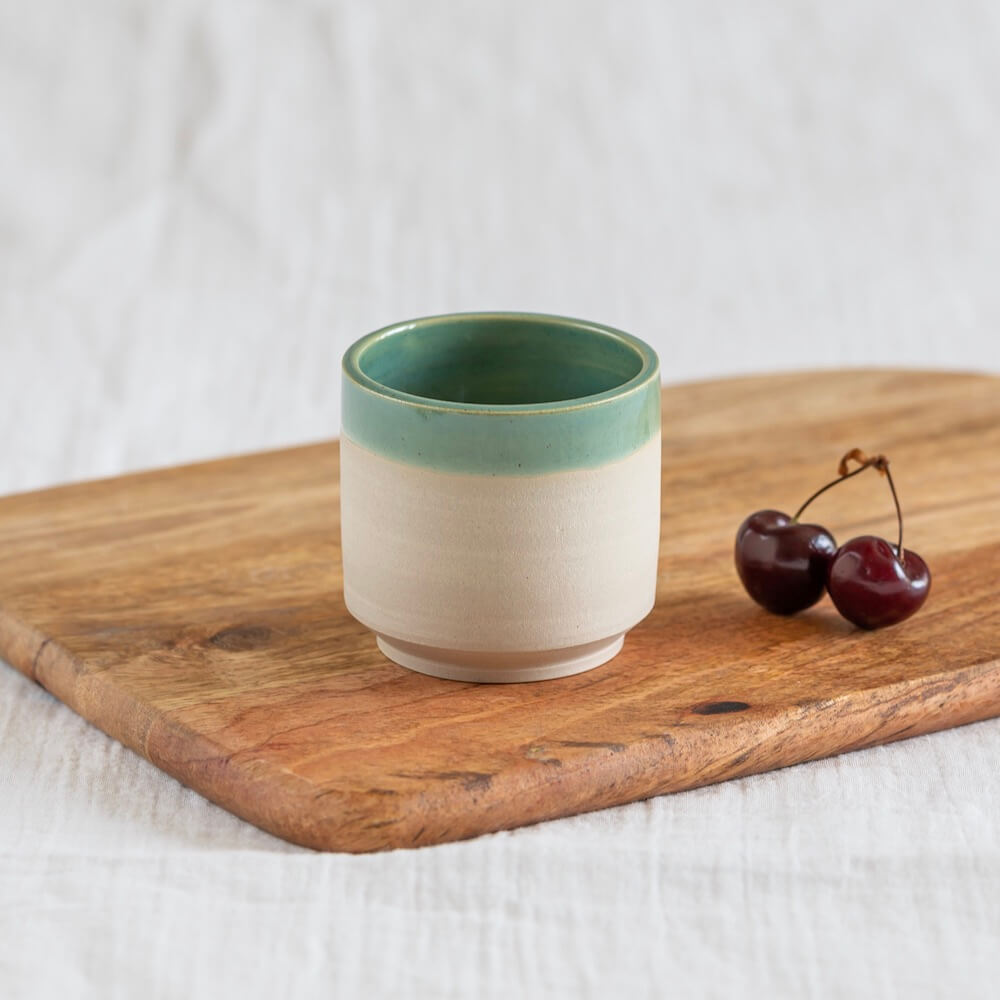 Flowrette Hélios petite tasse céramique 7 cl x1 verte