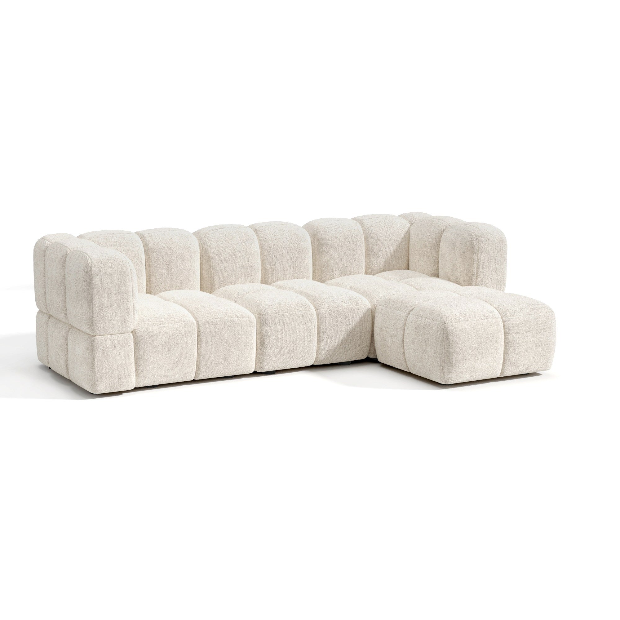 Sia Nubi canapé angle droit modulable avec pouf
