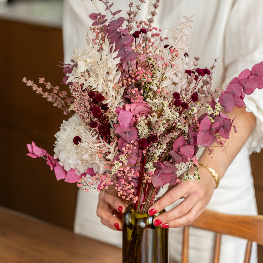 Flowrette Bouquet Éternel Auteuil Fleurs Stabilisées Rose