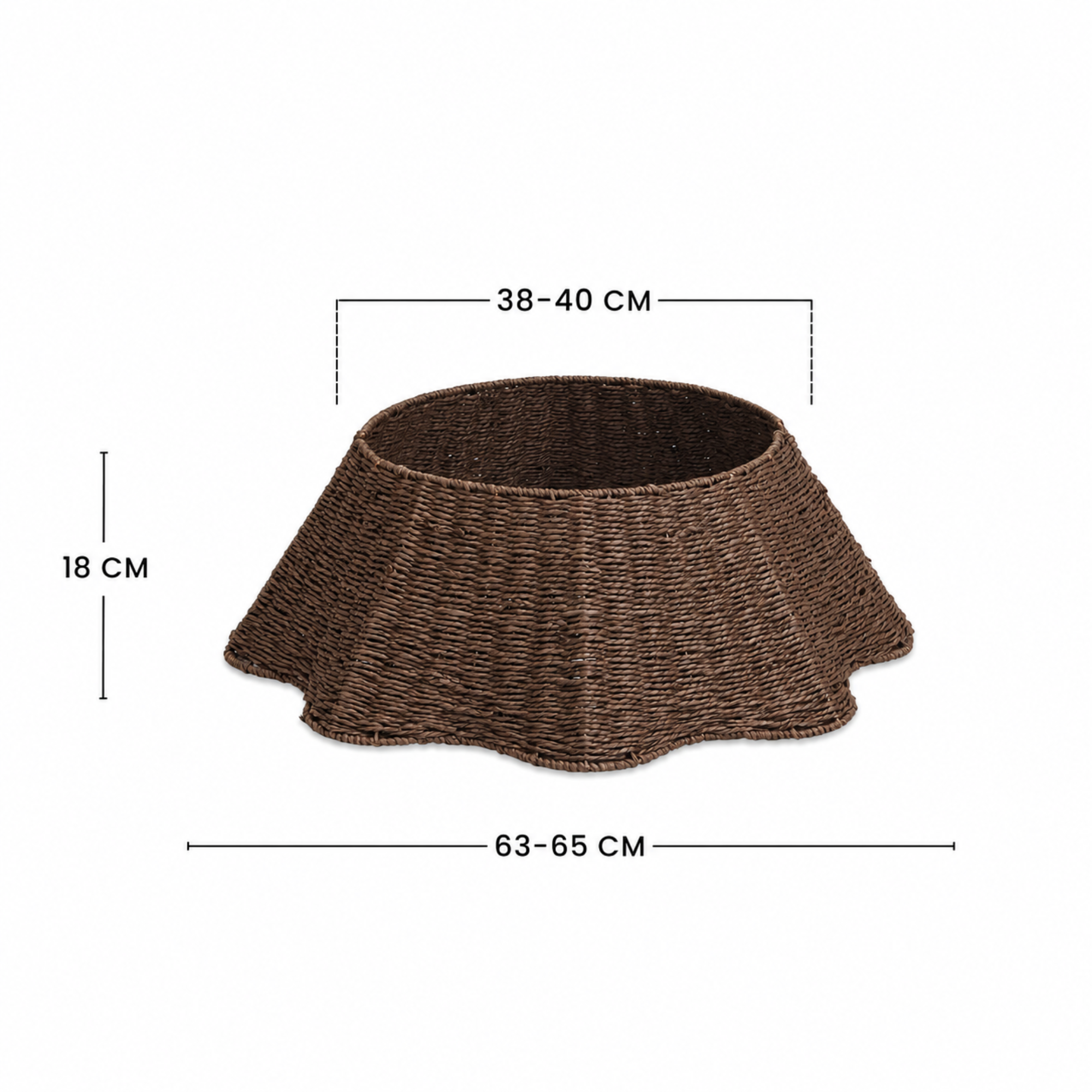 Sia Home Cache-pied sapin ondulé marron corde 65 cm