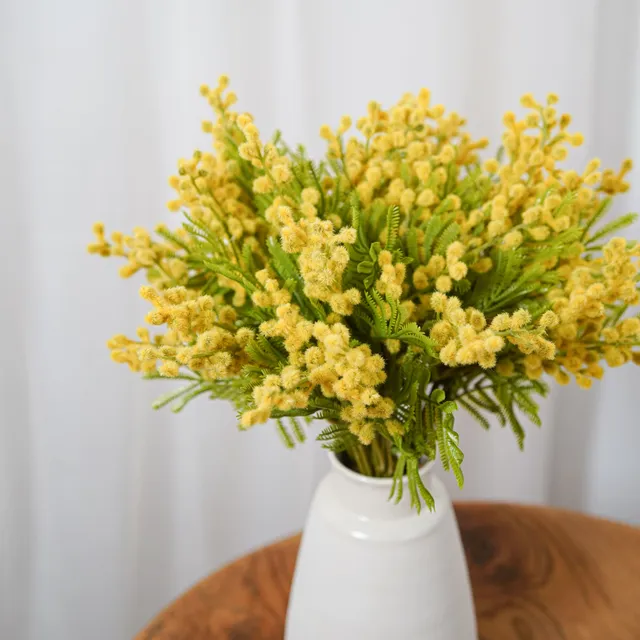 Flowrette Mimosa fleur artificielle jaune x1 sans entretien