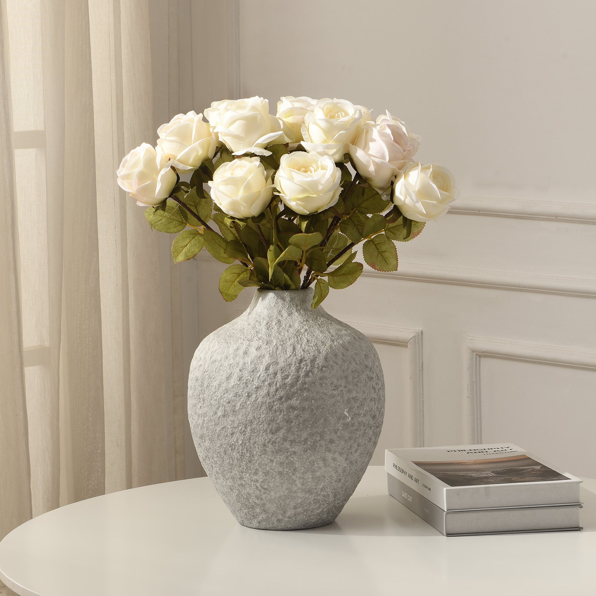 Sia Home Tige de Rose fleur artificielle rose 56 cm