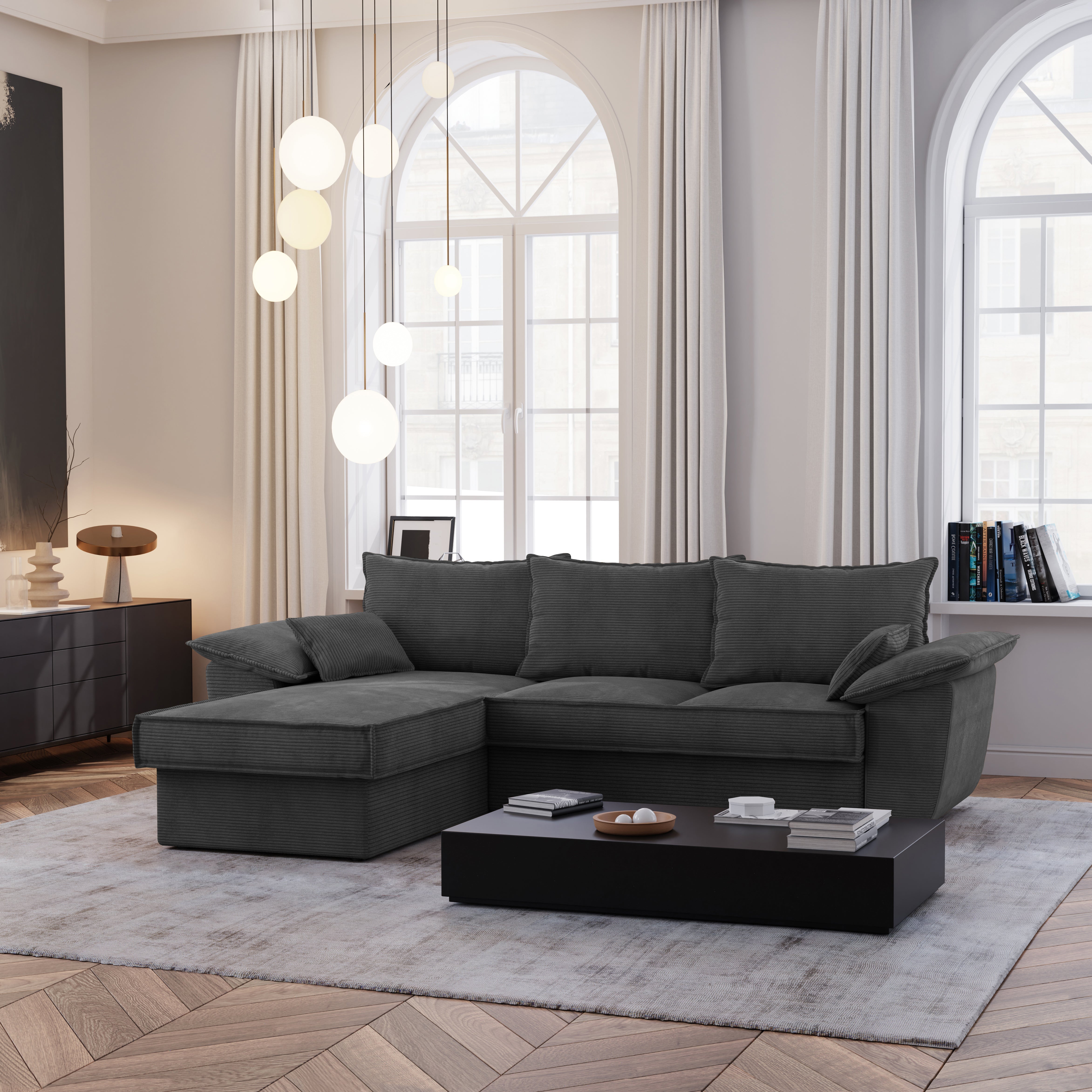 Sia Home Sasha canapé convertible angle gauche crème