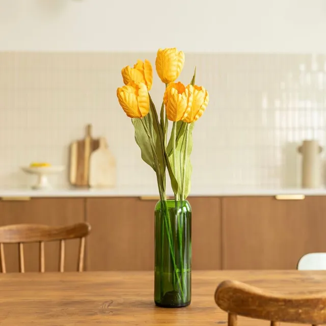 Flowrette Tulipe en papier jaune tige x1 sans entretien