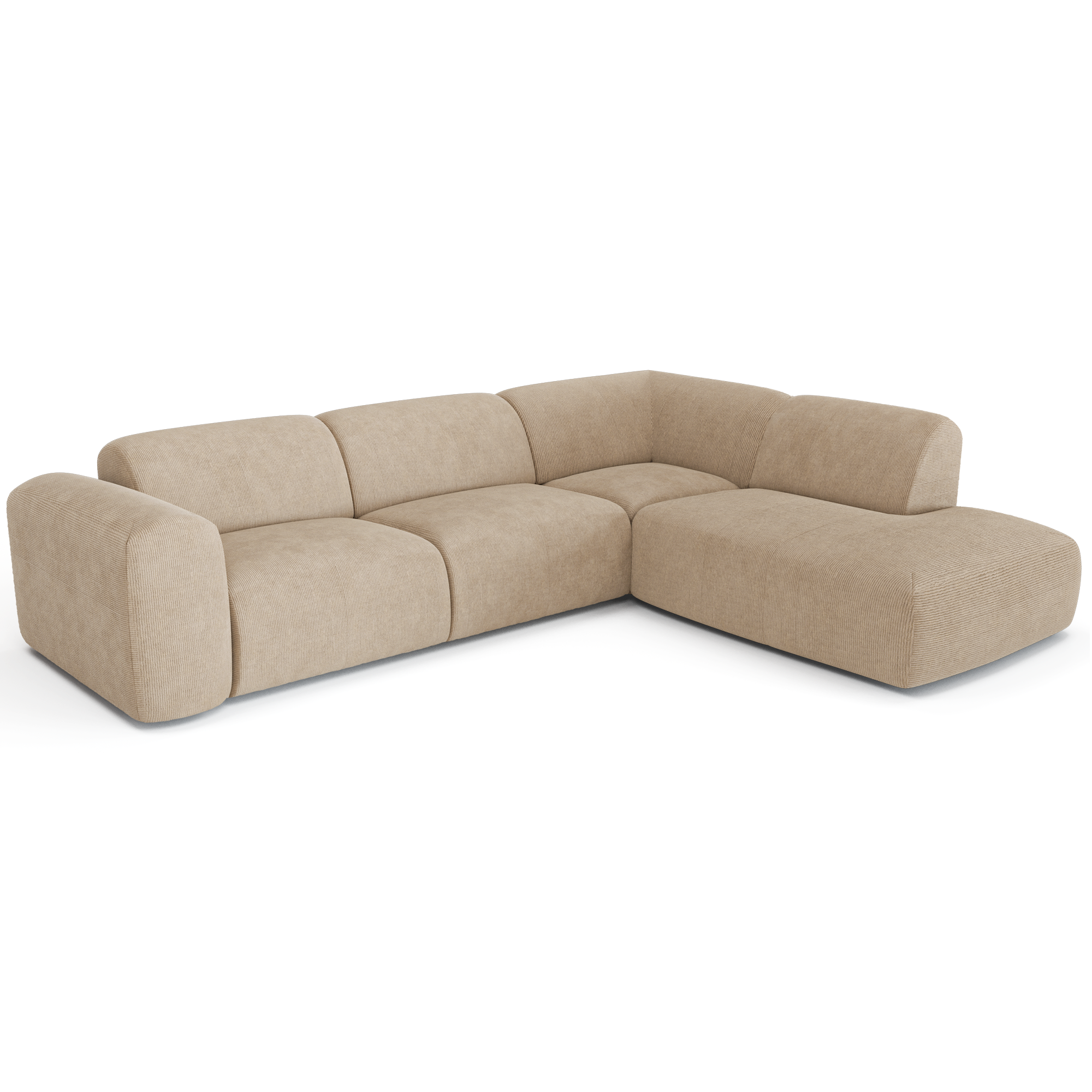 Sia Home Myra grand canapé angle droit crème méridienne