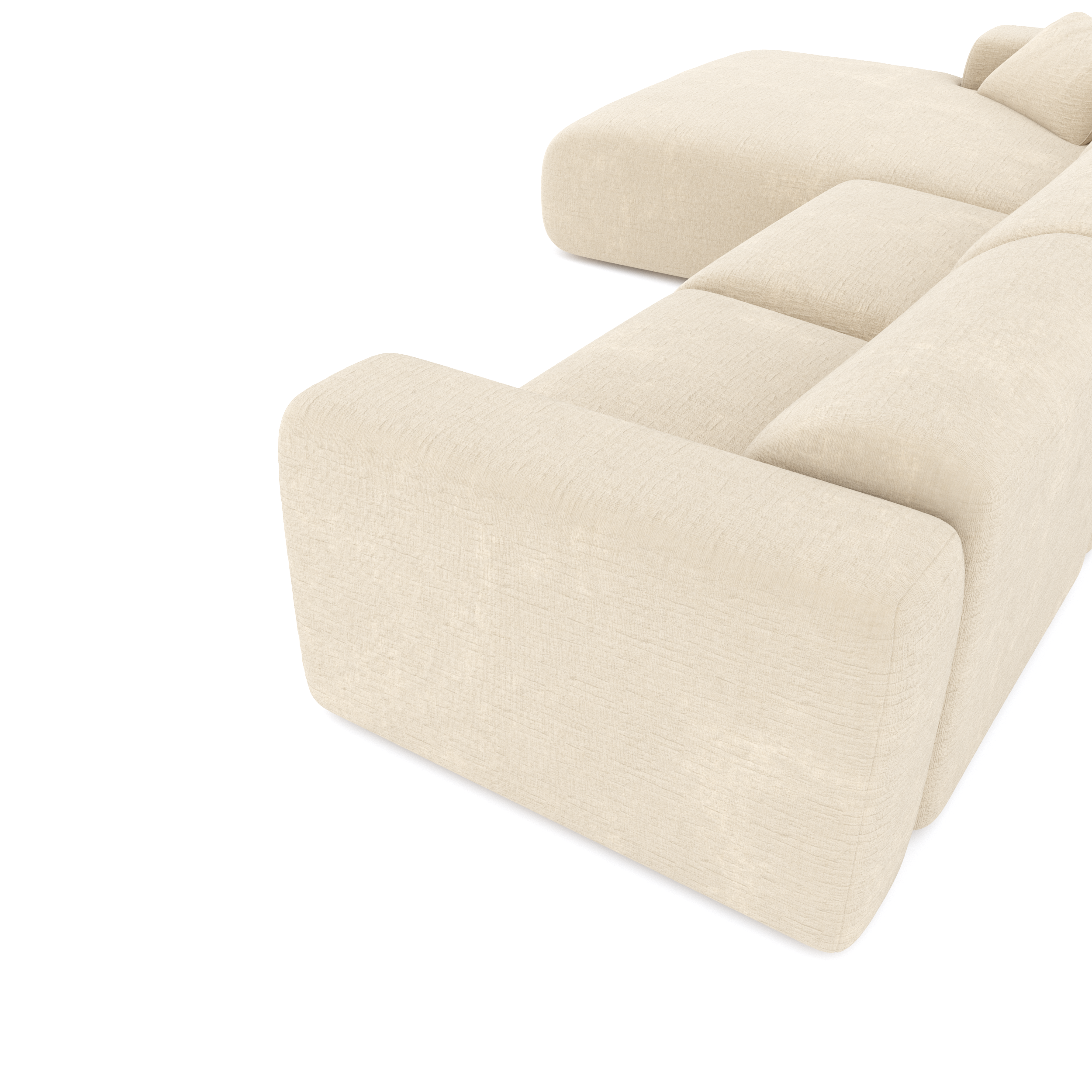 Sia Home Myra canapé angle gauche crème 5 places arrondi