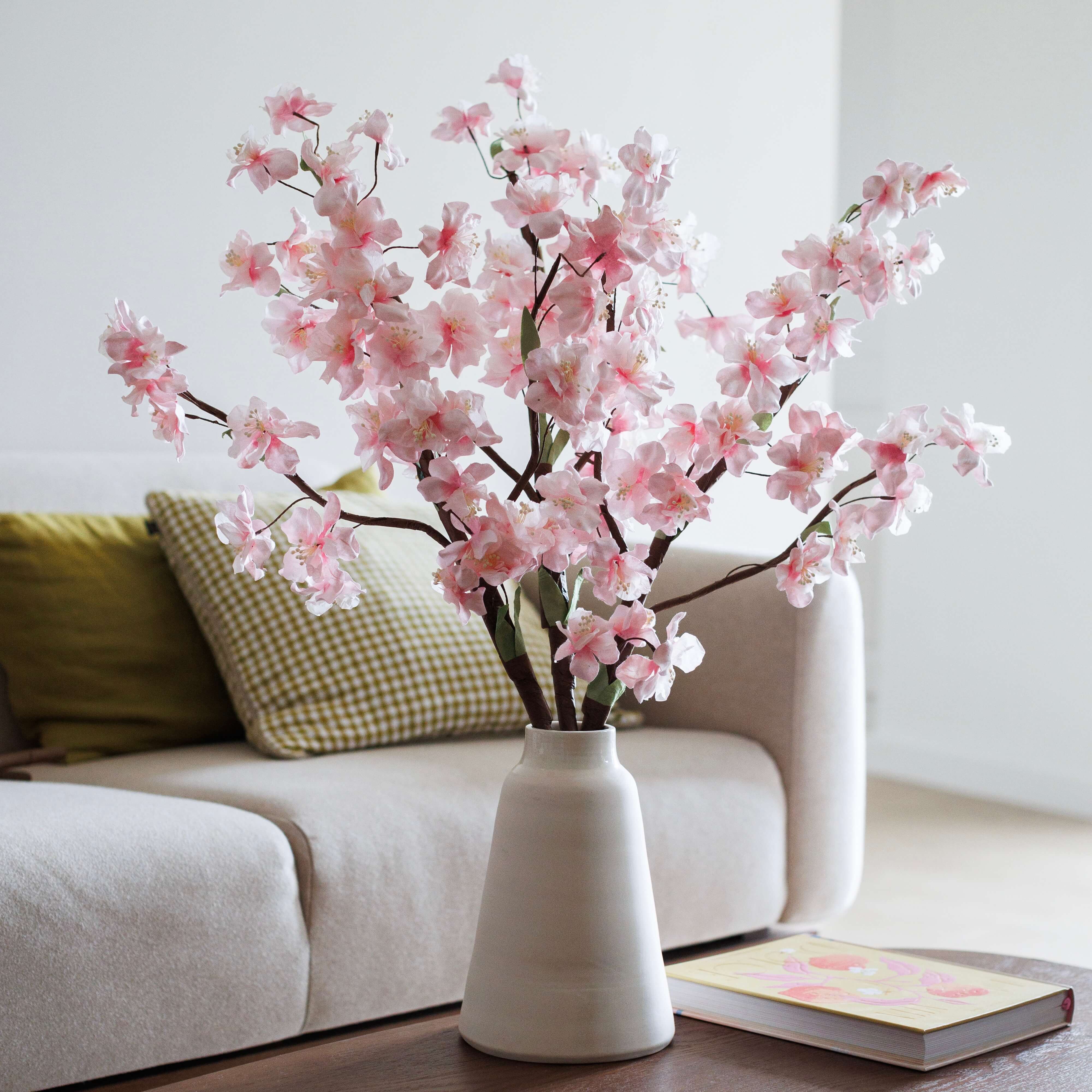 Flowrette Fleurs en papier Branche cerisier fleur papier x1 rose