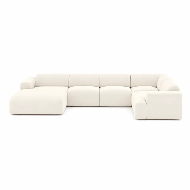 Sia Home Myra canapé panoramique gauche crème 5 places