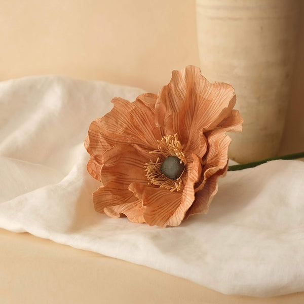 Flowrette Grand coquelicot beige fleur papier