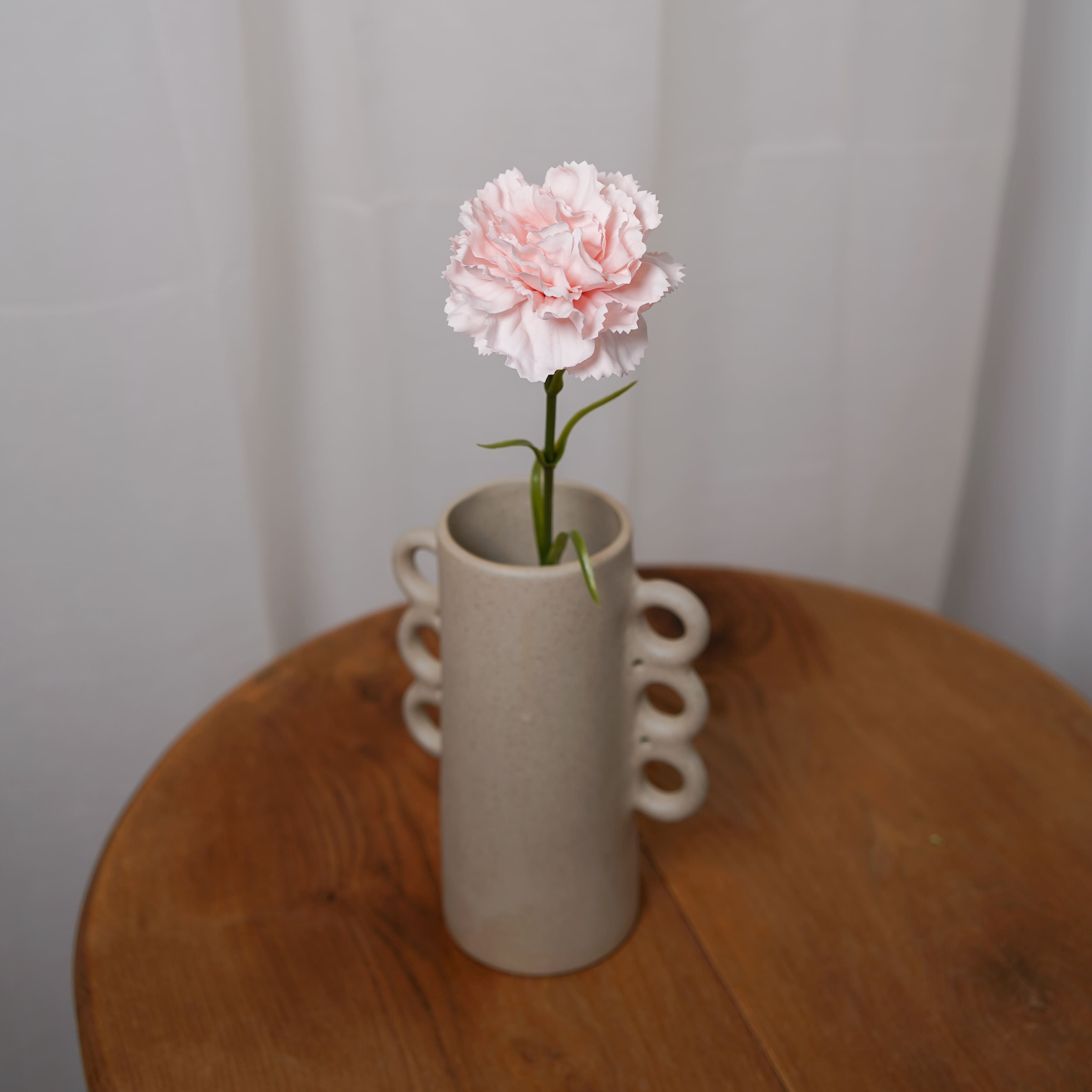 Flowrette Oeillet fleur artificielle rose poudré x1 Real Touch