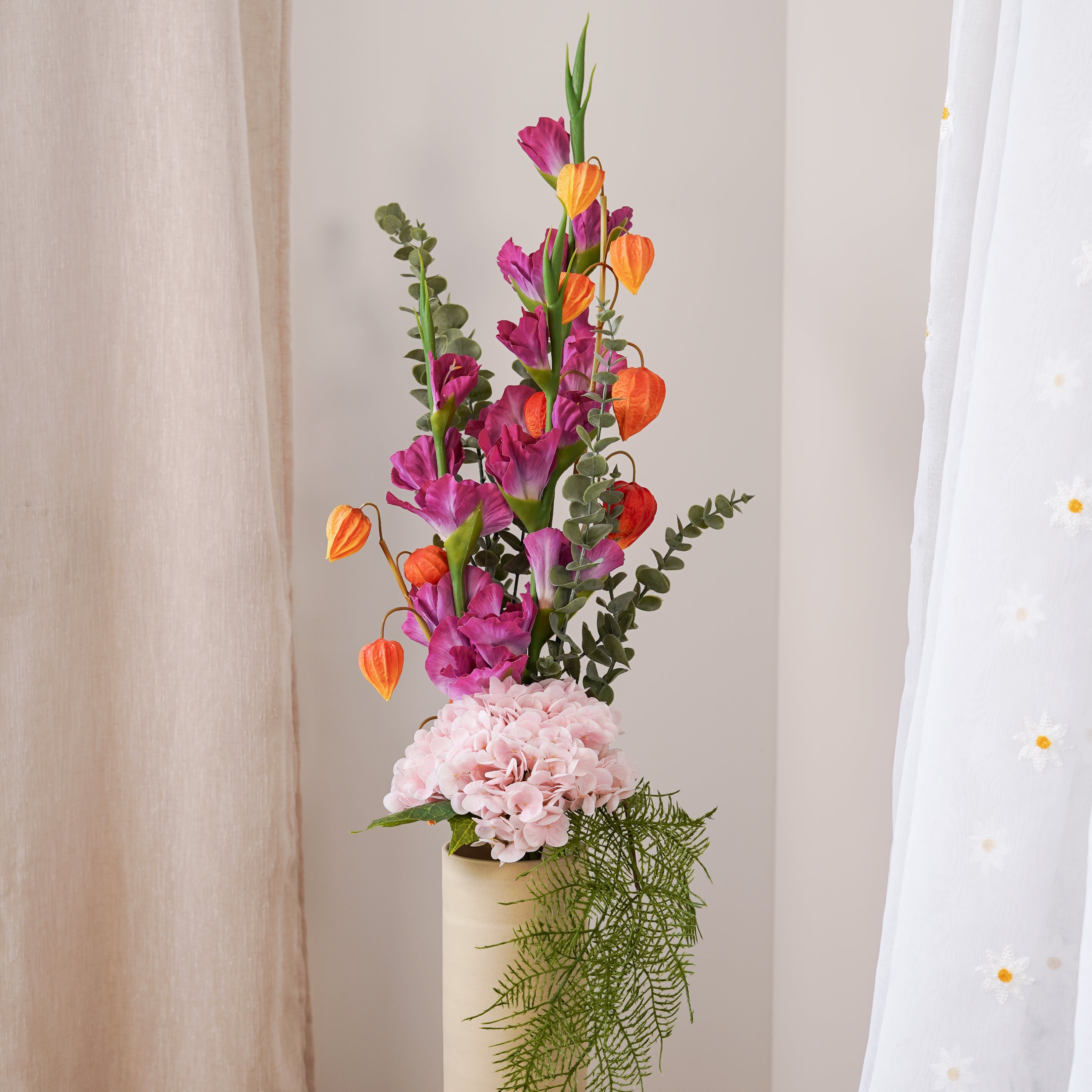 Flowrette Kandeece bouquet fleurs artificielles rose glaïeul