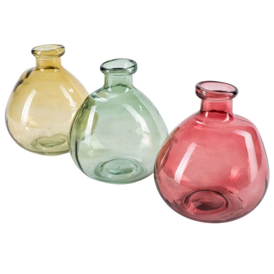 Feuillazur Rungis vase bouteille verre vert 5x16cm