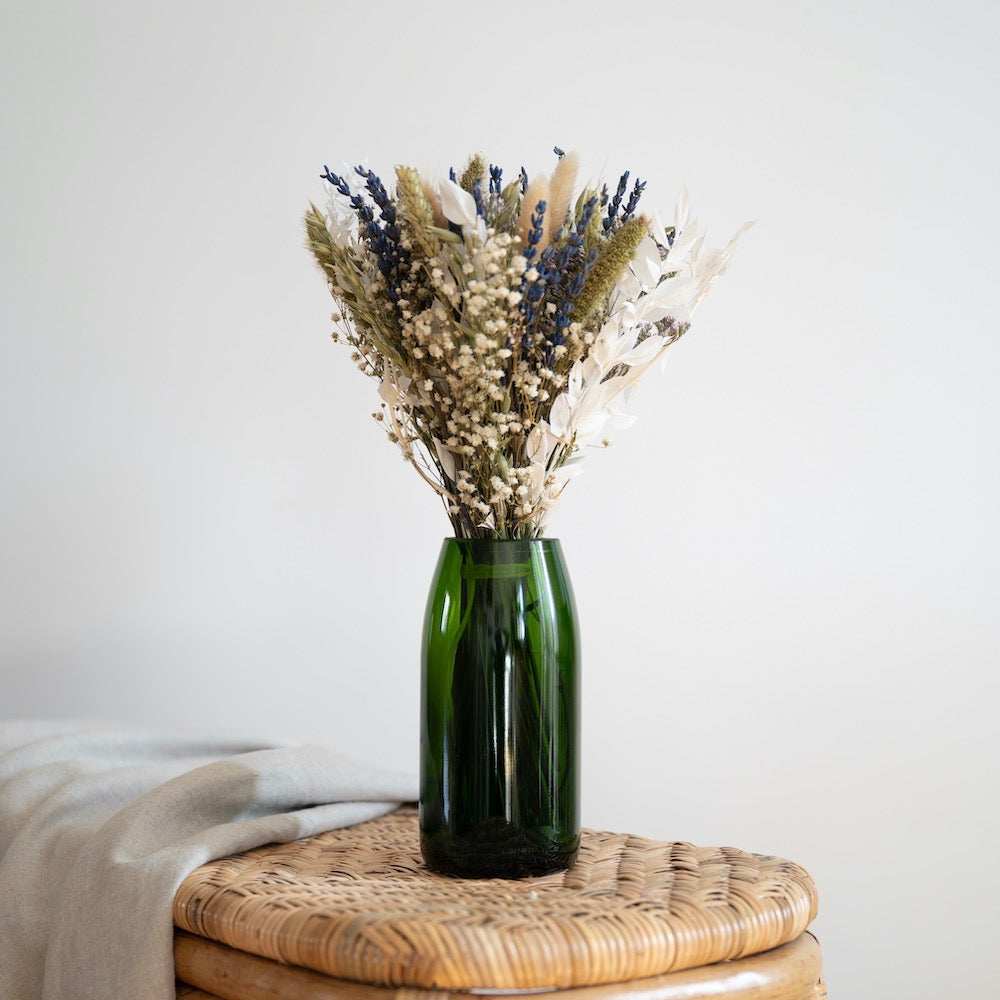 Flowrette Vase Bulle vert bouteille recyclée