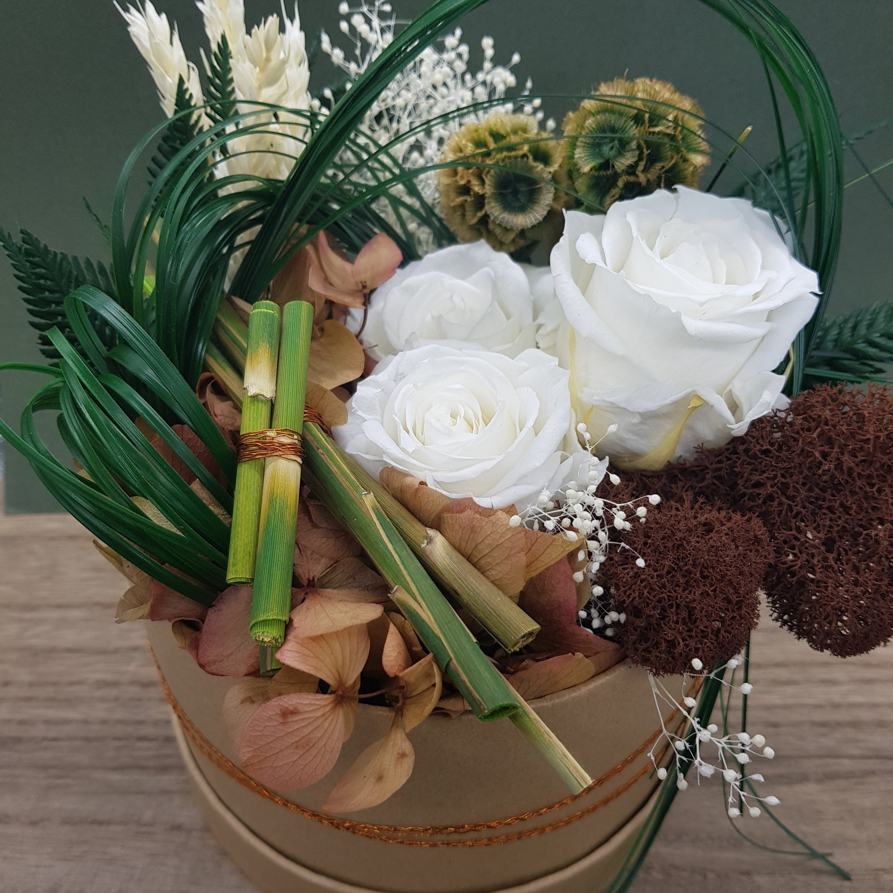 Ateliers Ouchamp Rue François Miron boîte fleurs stabilisées 15 cm
