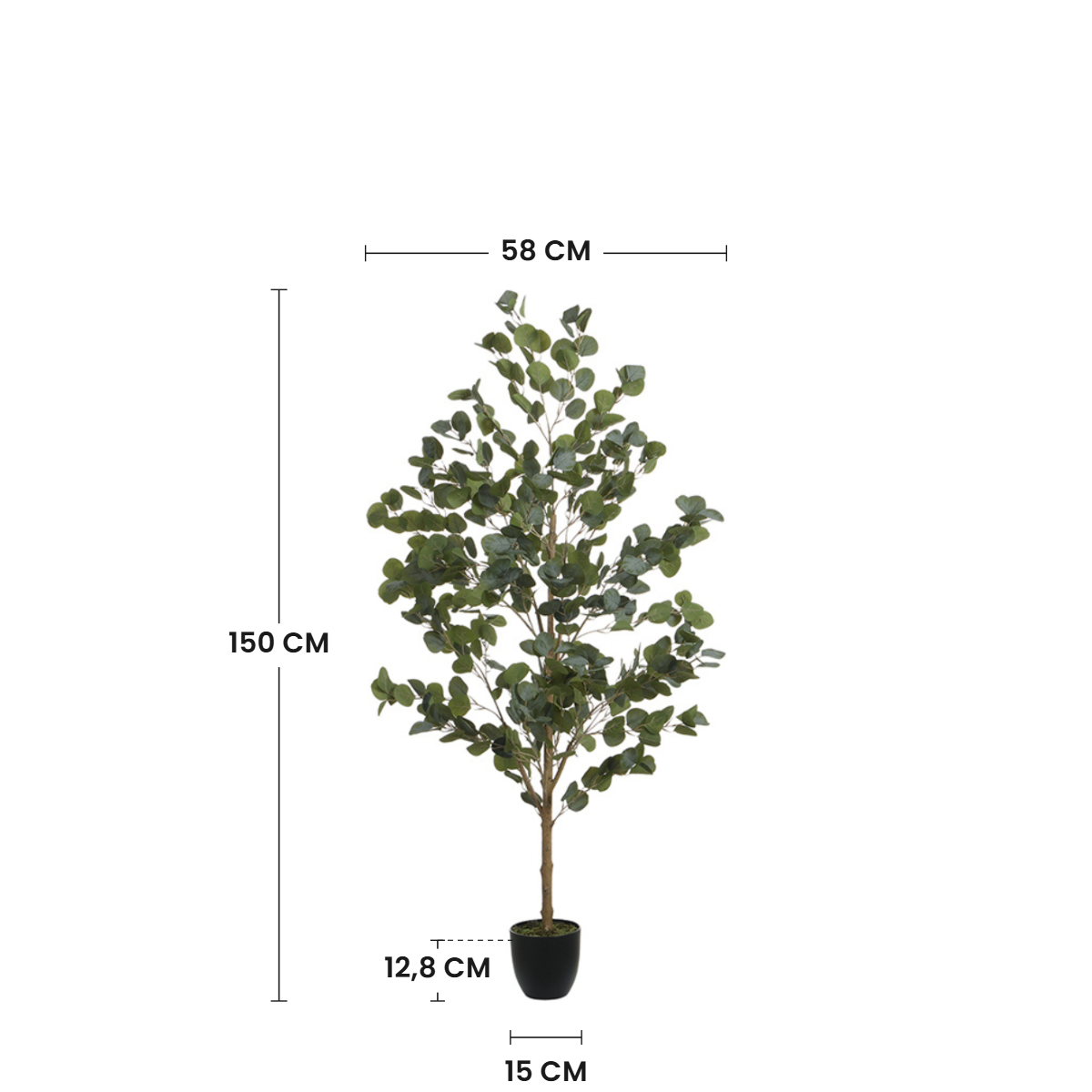 Sia Home Eucalyptus arbre artificiel vert 150 cm en pot