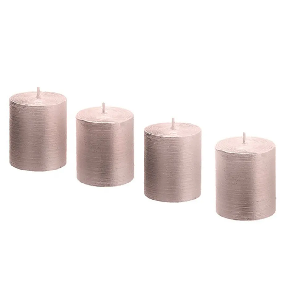 Sia Stripes Xs coffret 4 bougies cylindriques rose