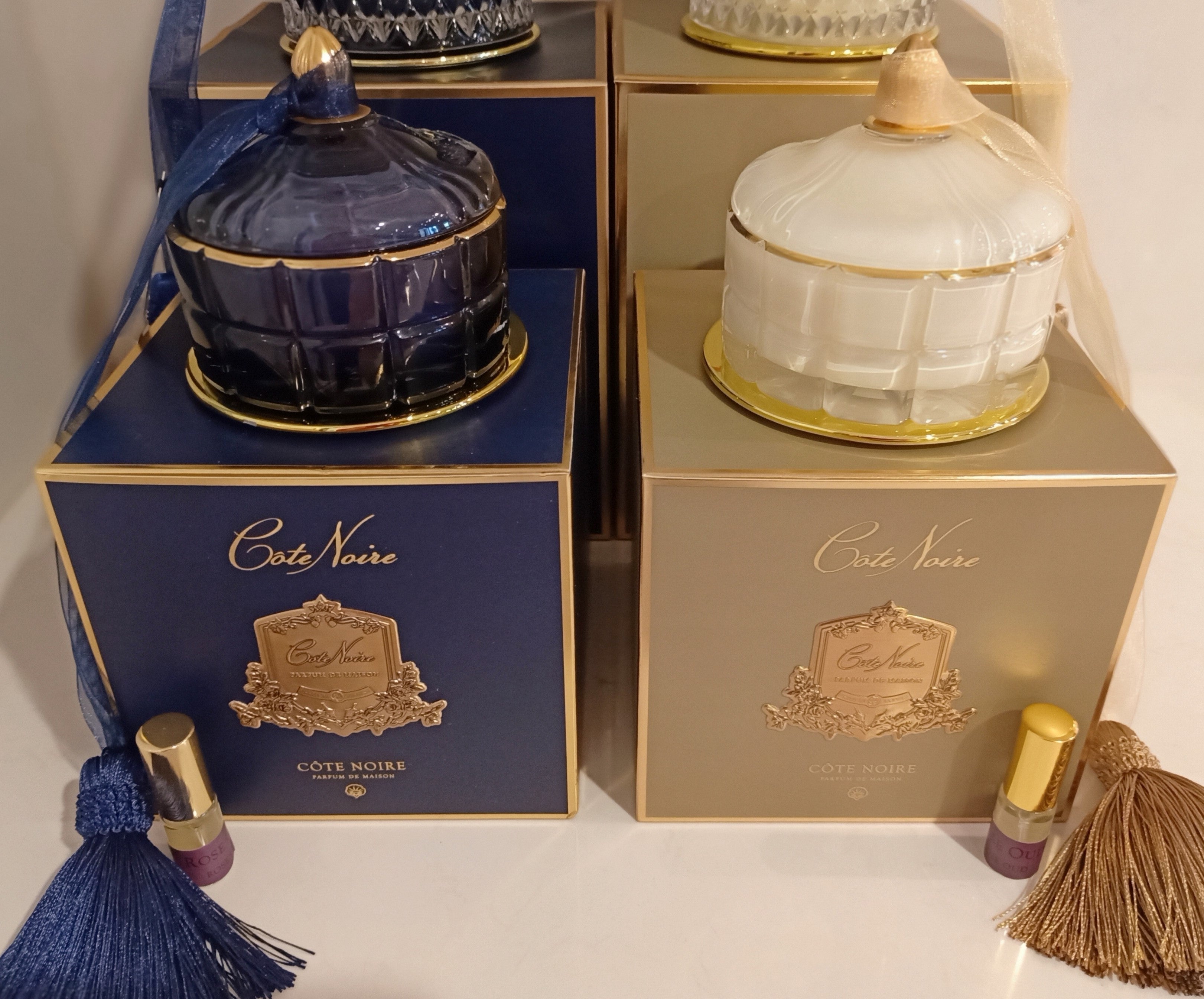Côte Noire Art Deco GML45015 bougie vanille blanche crème 200g