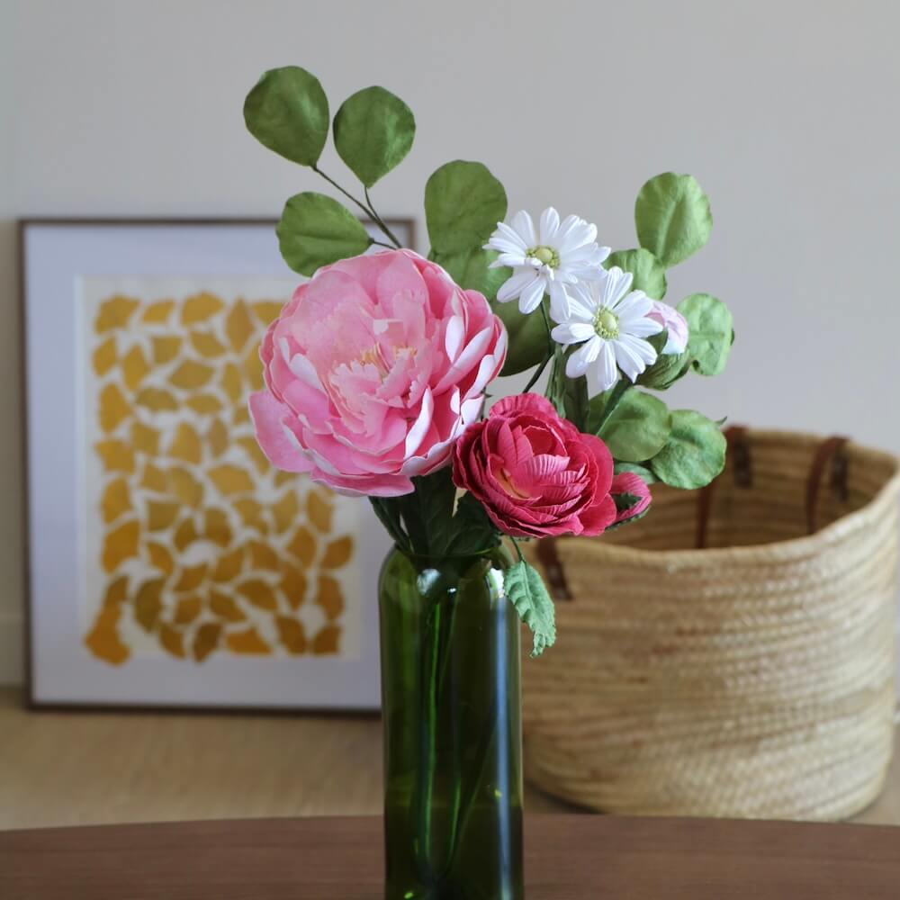 Flowrette Buonarroti bouquet fleurs en papier rose