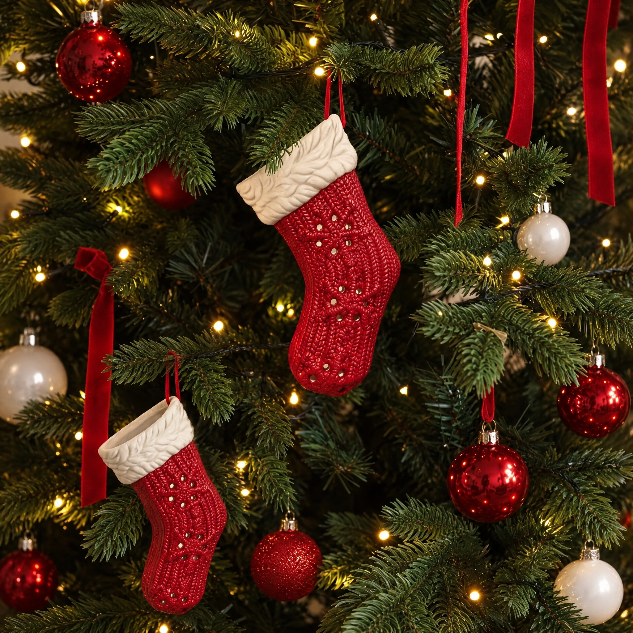 Sia Home Suspension Lappi Chaussette déco Noël rouge 12 cm