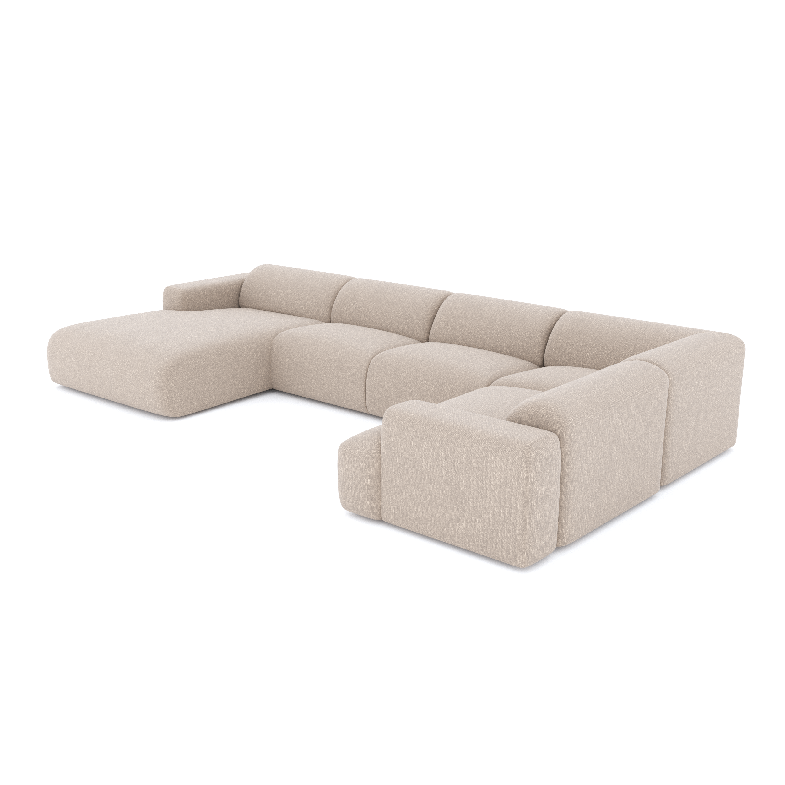 Sia Home Myra canapé panoramique beige 5 places arrondi