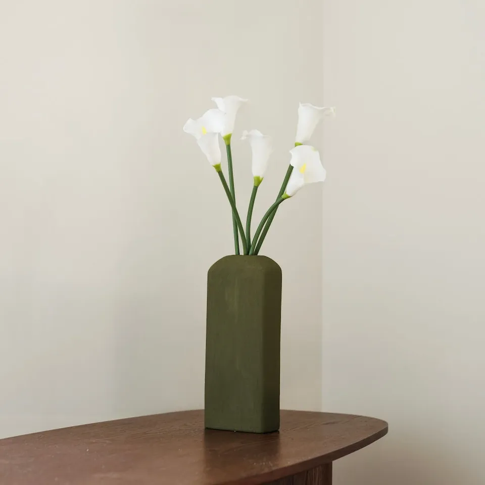 Flowrette Fleurs artificielles Arum blanc tige Real Touch