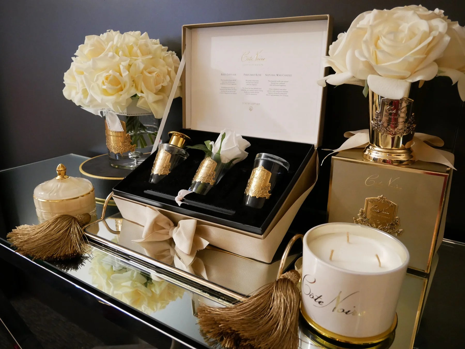 Côte Noire Gift Packs GP01 vanille coffret rose bougie
