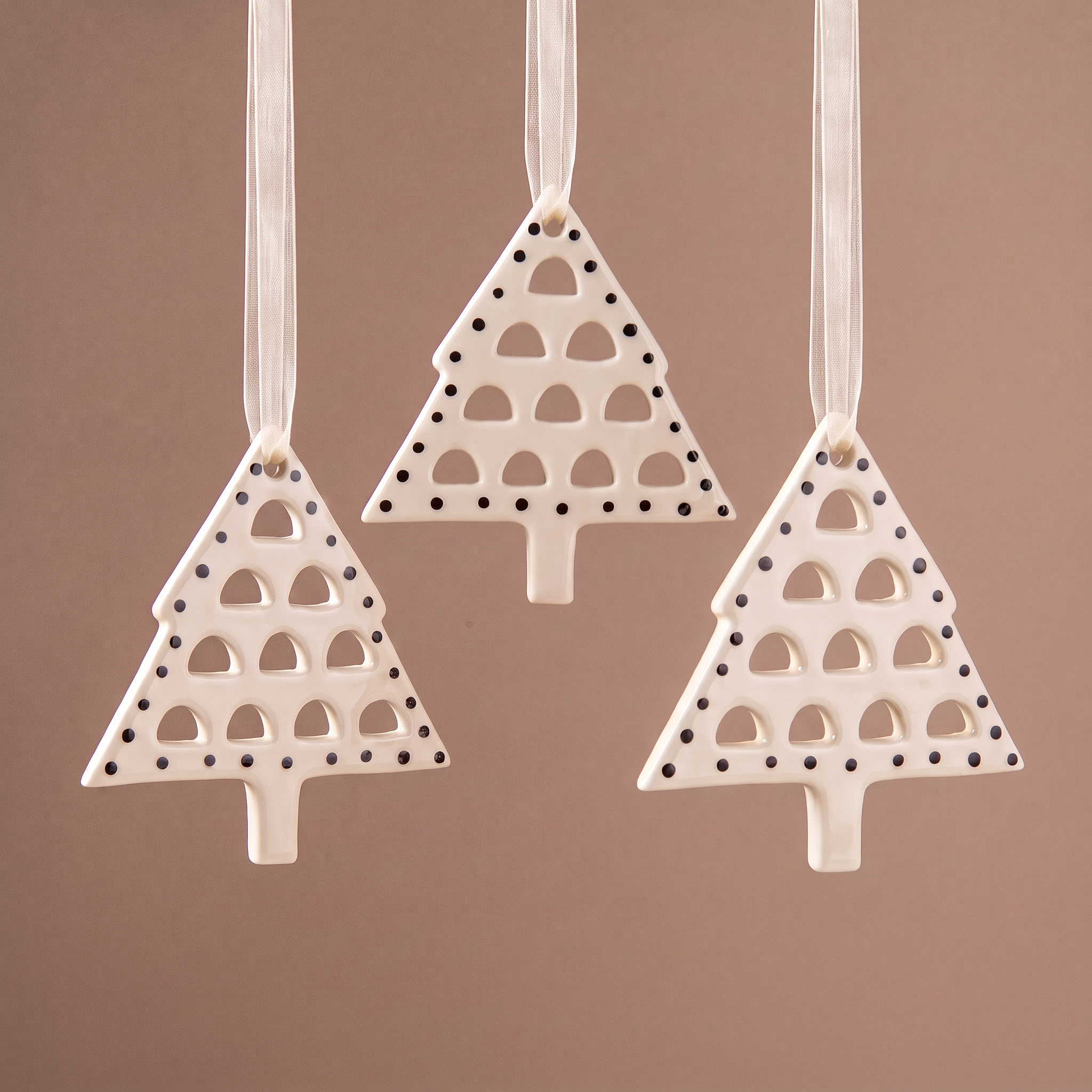 Sia Lappi suspension Noël sapin blanc 9 cm grès