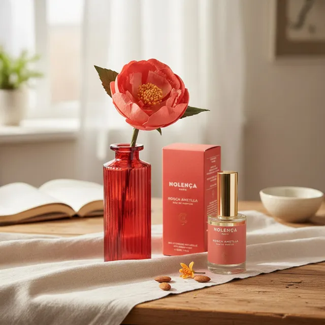 Flowrette Rosca Ametlla duo parfumé pivoine corail