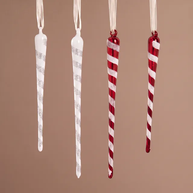 Sia Home Lappi suspensions Noël glaçons rouges set 4
