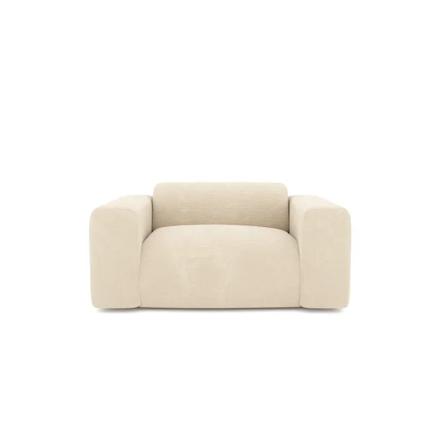 Sia Myra fauteuil tissu crème beige assise arrondie