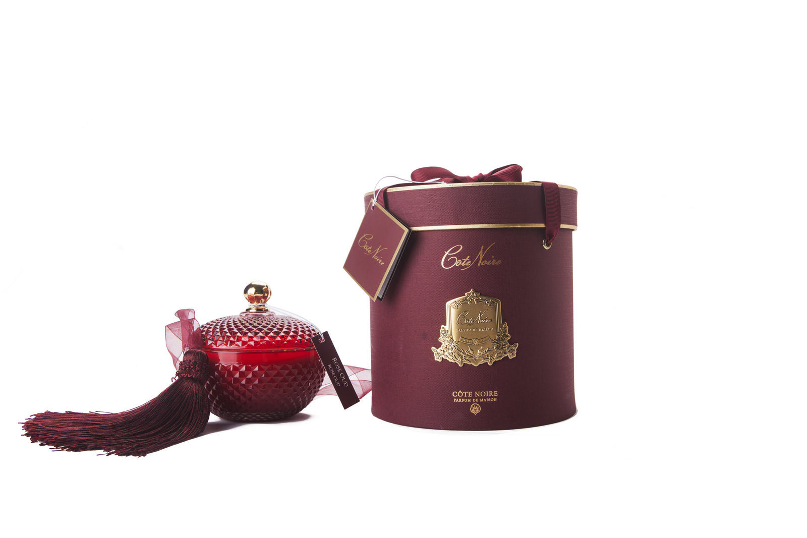 Côte Noire Art Deco GML30007 bougie 300g rose oud rouge