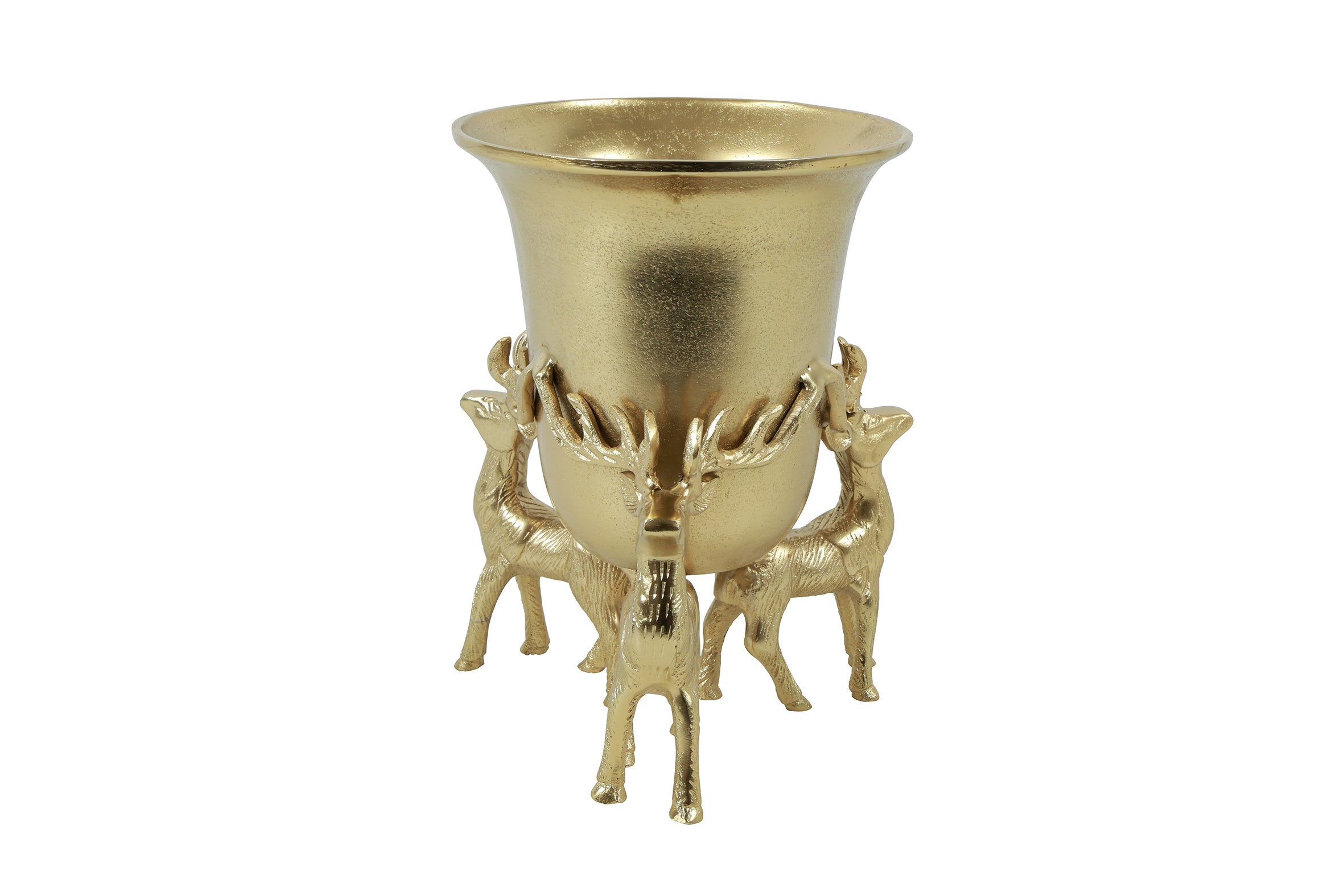 Feuillazur Rungis Contenant doré 3 cerfs 23x23x28cm