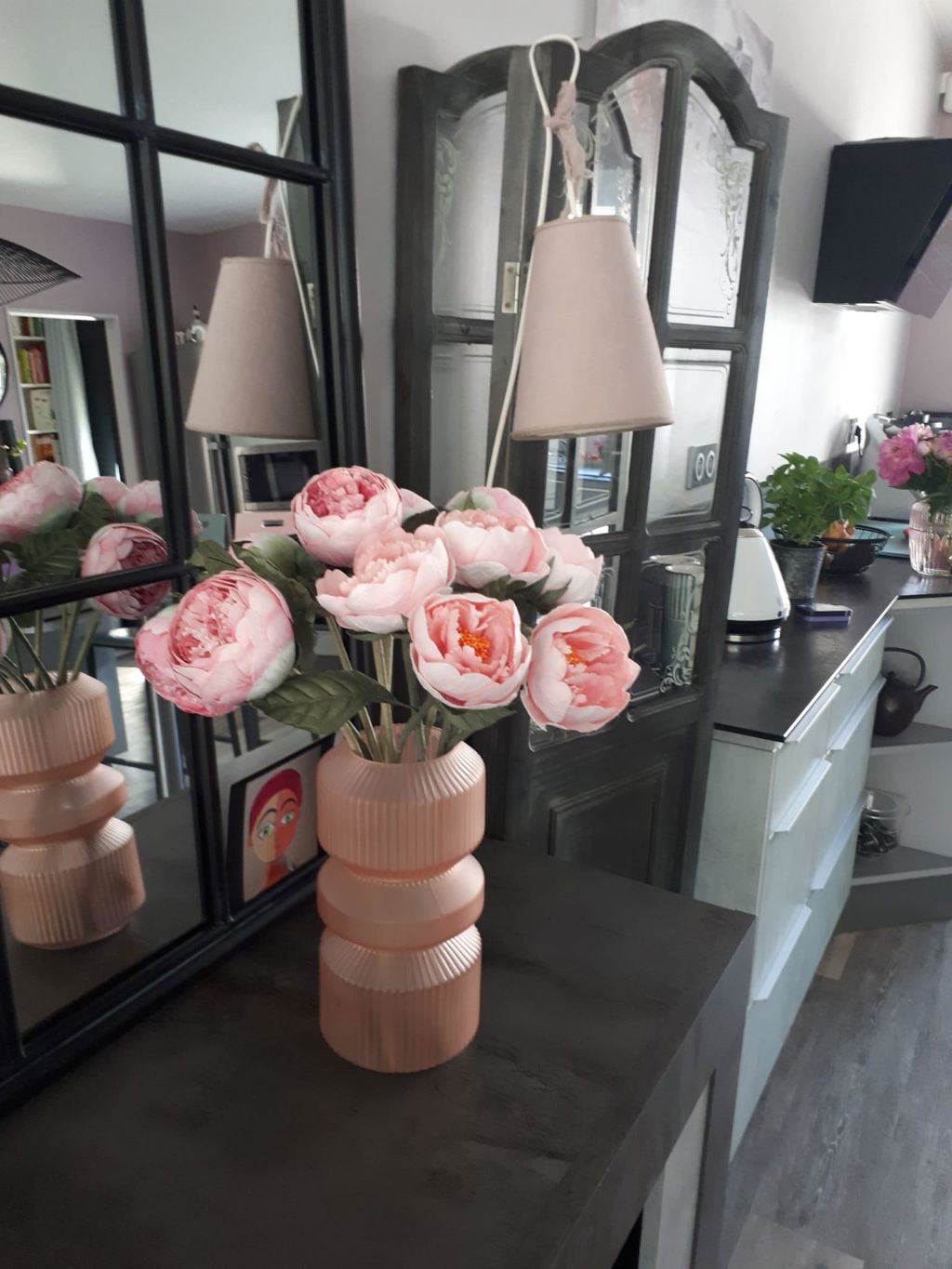 Flowrette Fleurs en papier pivoine rose foncé bouton à l’unité