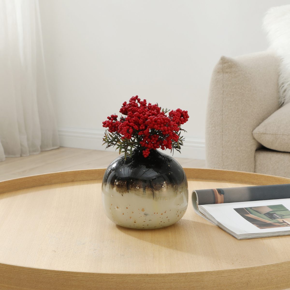 Sia Home Bouquet de Baies bouquet artificiel rouge 20 cm