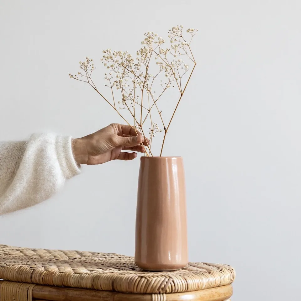 Flowrette Goberlote vase grès pêche taille M