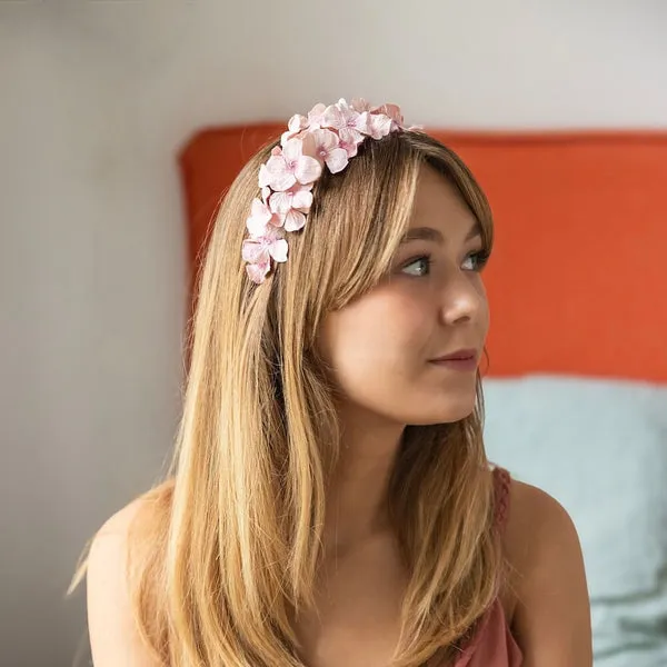 Flowrette Fleurs en Papier Serre-Tête Rose Poudré