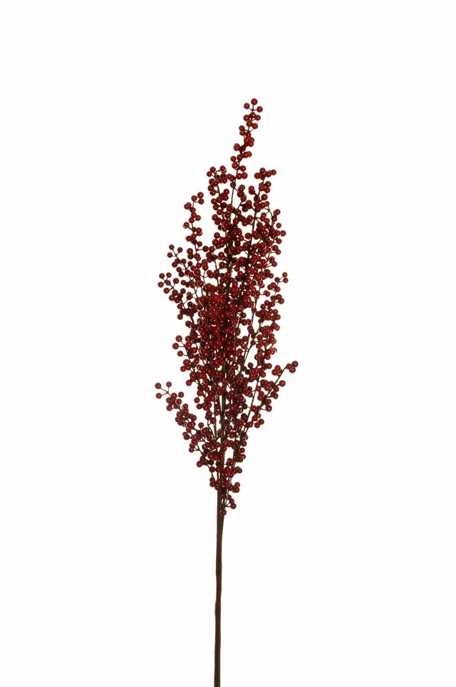 Feuillazur Rungis Branche de baies rouge bordeaux 120cm