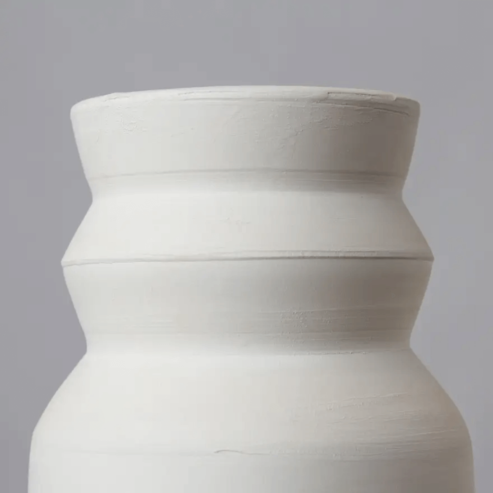 Flowrette Recta vase blanc brut fleurs séchées artisanal