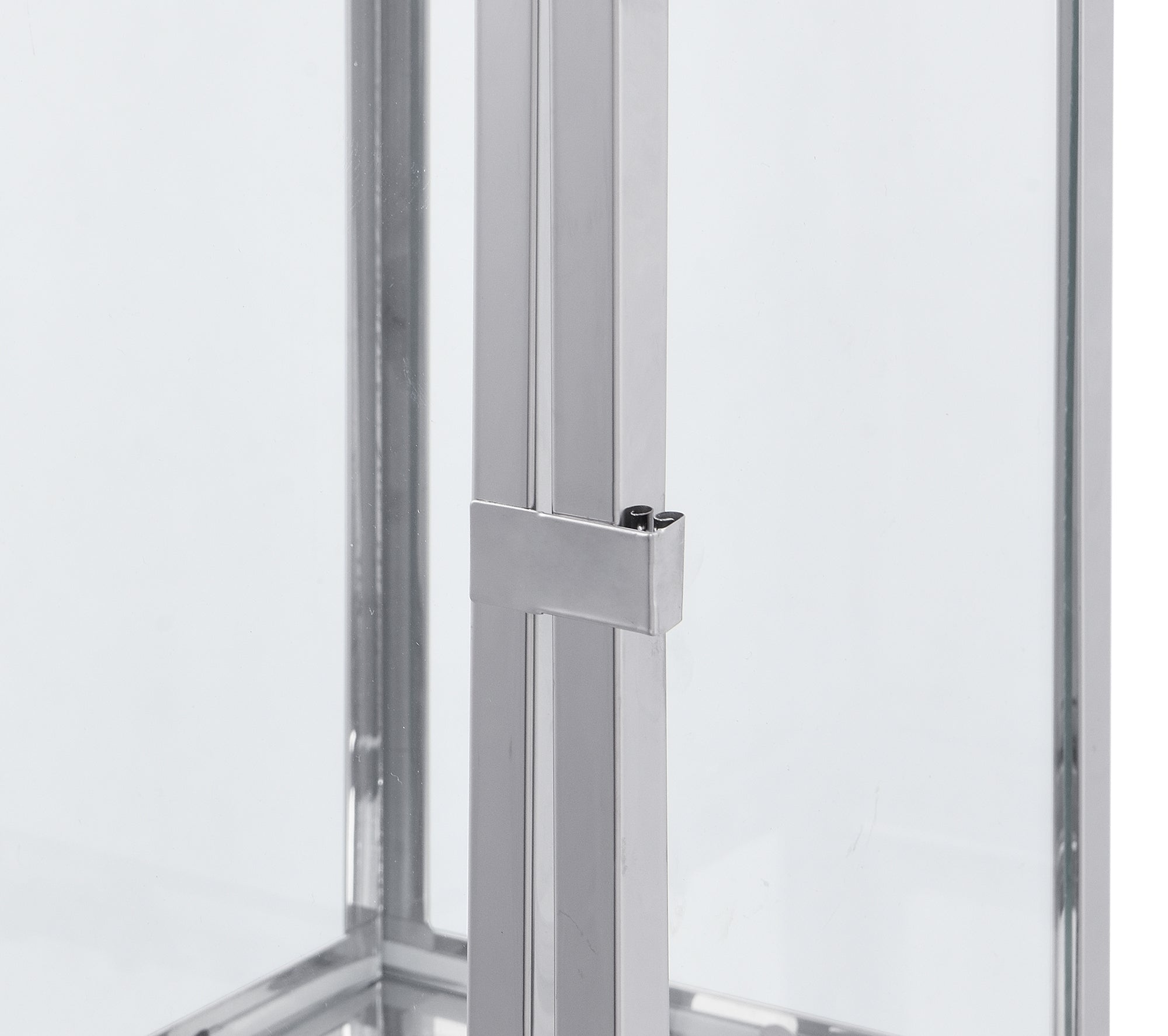 Sia Home Lanternes Ava 35 cm lanterne argenté acier et verre