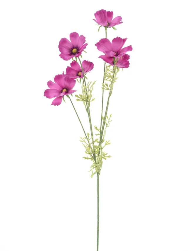 Feuillazur Tige de cosmos fleur artificielle rose 79 cm
